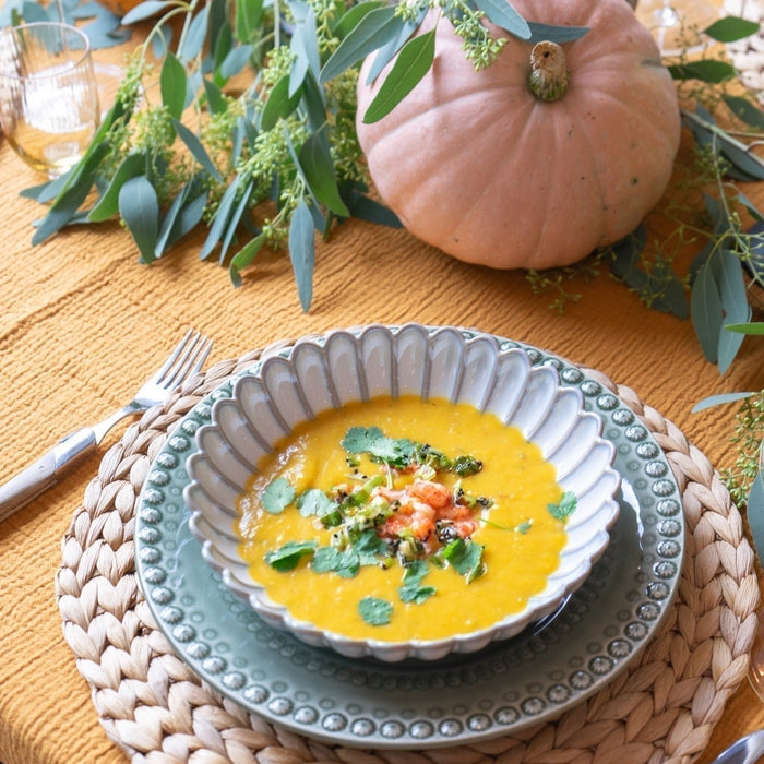 Aziatische pompoensoep met rivierkreeftjes - FOODIES IN HEELS