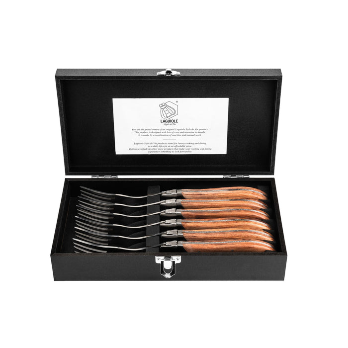 Luxury Line vorken rood pakkahout in luxe kist (set van 6)