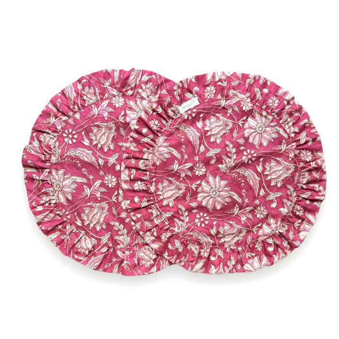 Darcy Placemat Pink Flowers 40cm (set van 2) - Placemats - Club Carlotta