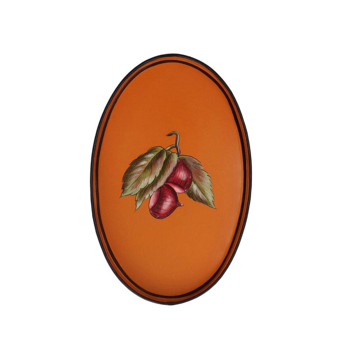 Dienblad ovaal handbeschilderd Flora 33cm oranje Les Ottomans - FOODIES IN HEELS