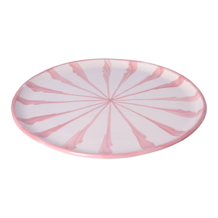 Dinerbord Granada streep roze 28cm - Dinerborden - Lenta Living