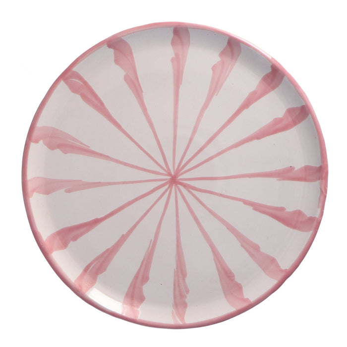 Dinerbord Granada streep roze 28cm - Dinerborden - Lenta Living