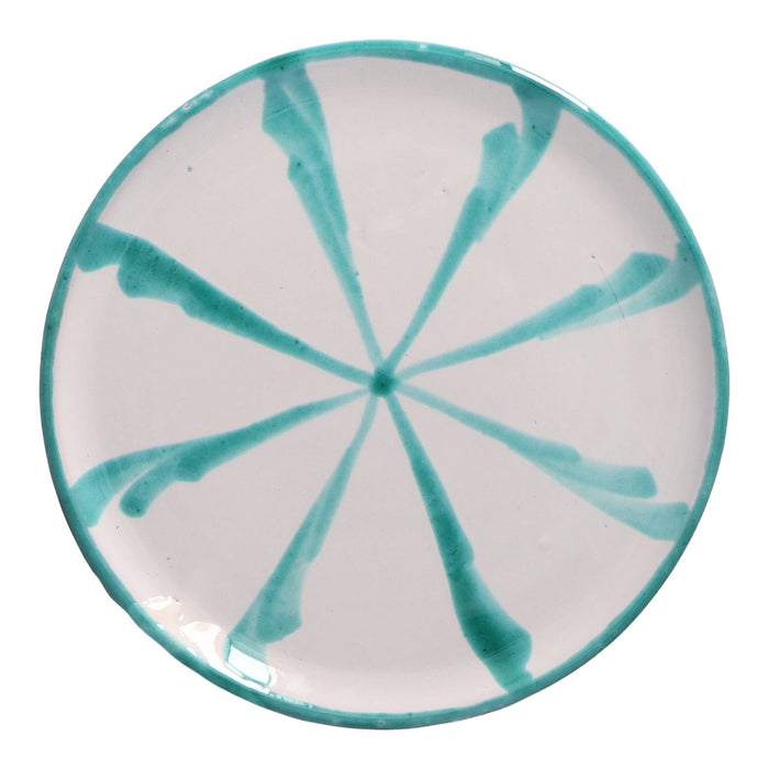 Gebaksbordje streep turquoise 15cm - Kleine borden - Lenta Living