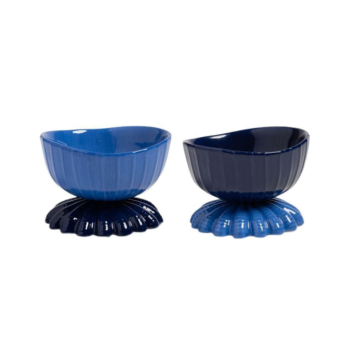 Kom Schelpdier blauw 11cm (set van 2) - Kommen - &Klevering