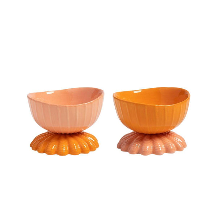 Kom Schelpdier oranje 11cm (set van 2) - Kommen - &Klevering