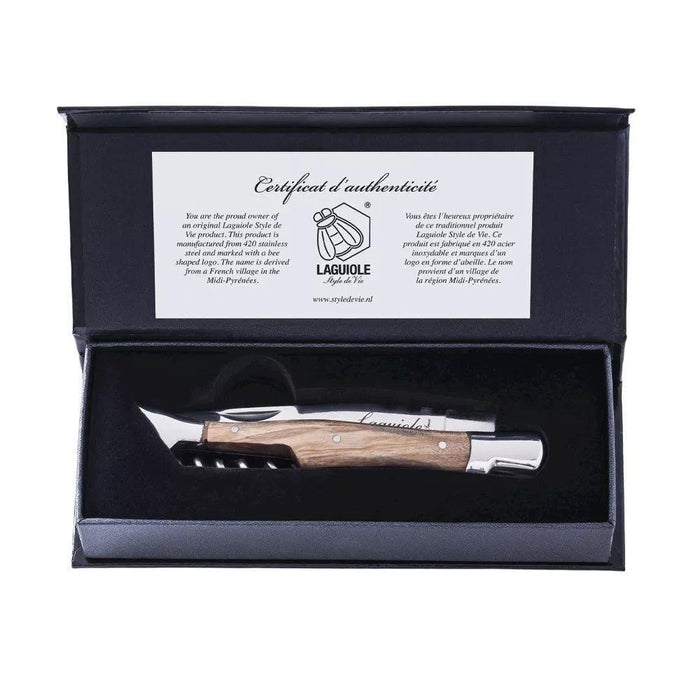Luxury Line zakmes olijfhout in luxe kist - Keukenaccessoires - Laguiole Style de Vie