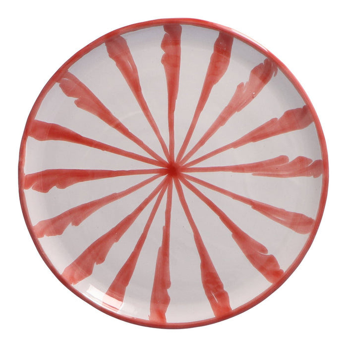 Ontbijtbord Granada streep coral 22cm - Kleine borden - Lenta Living