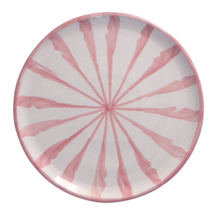 Ontbijtbord Granada streep roze 22cm - Kleine borden - Lenta Living