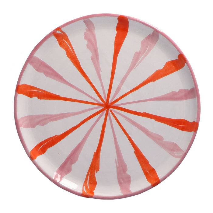 Ontbijtbord PXLL roze met oranje 22cm - Kleine borden - Lenta Living