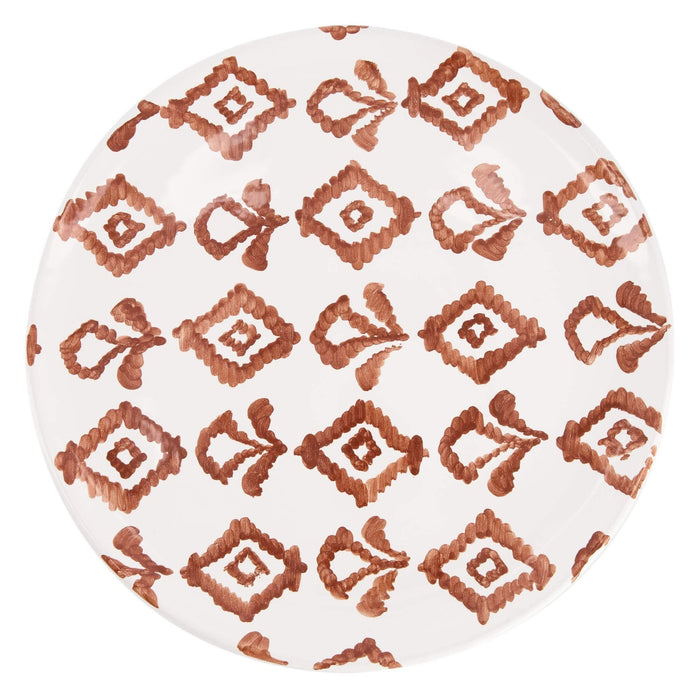 Ontbijtbord ruitpatroon wit bruin gladde rand 21cm - Kleine borden - Enza Fasano