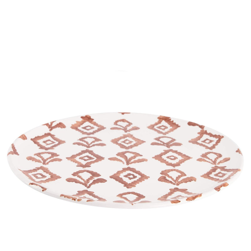 Ontbijtbord ruitpatroon wit bruin gladde rand 21cm - Kleine borden - Enza Fasano