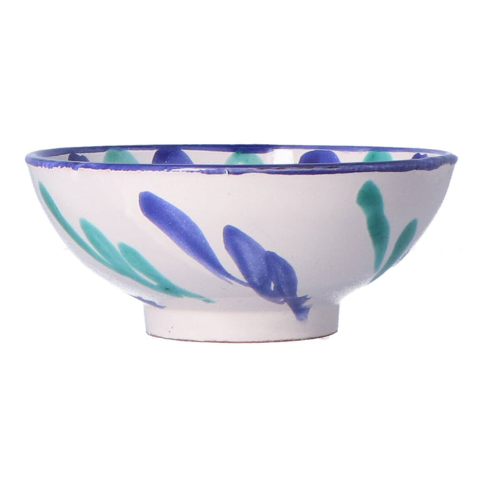 Ontbijtkom Flor turquoise 15cm - Kommen - Lenta Living