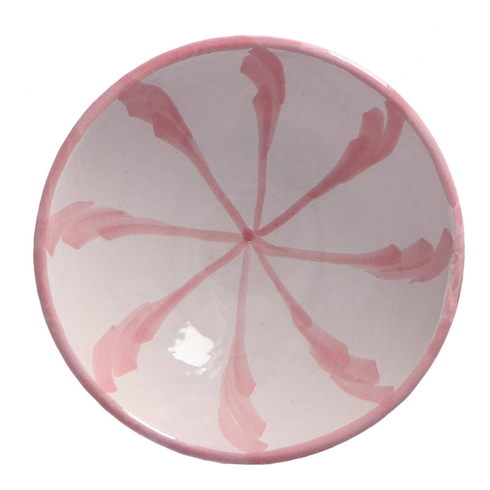 Ontbijtkom Granada streep roze 15cm - Kommen - Lenta Living