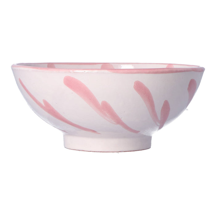 Ontbijtkom Granada streep roze 15cm - Kommen - Lenta Living