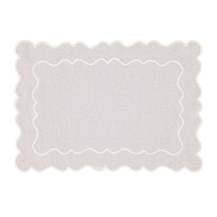 Placemat Ondulado White & White 35x50cm - Placemats - Mariaida Home
