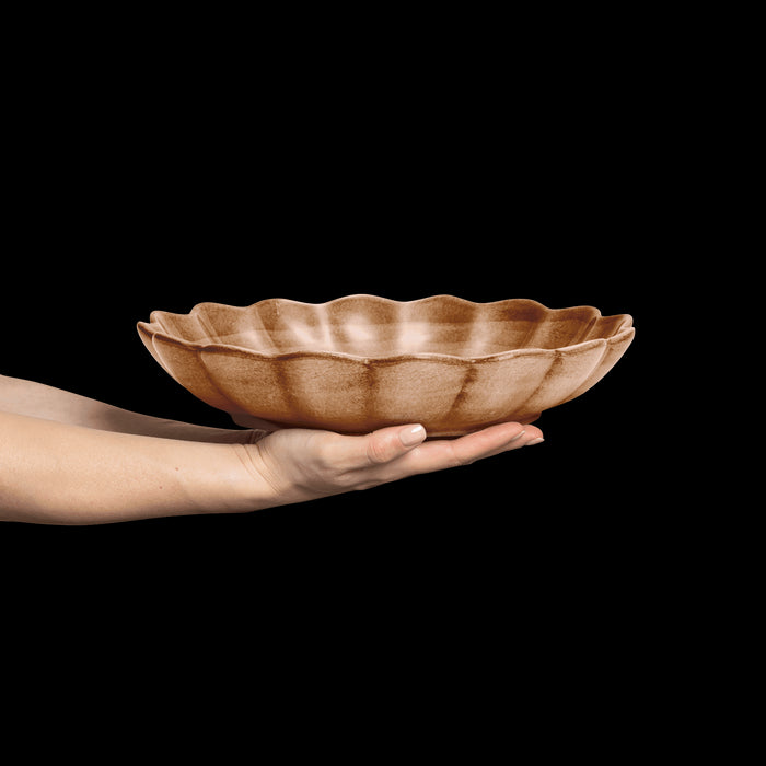 Schaal Oyster 31cm cinnamon - Schalen - Mateus