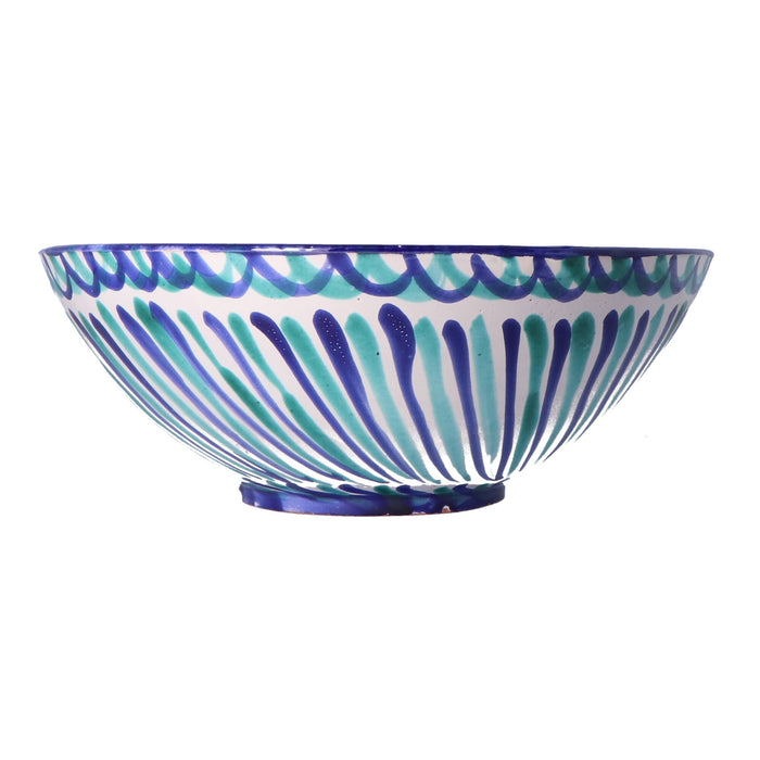 Schaal Pomegranate blauw met turquoise 30cm - Schalen - Lenta Living