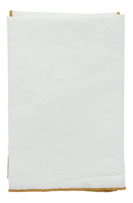 Servet Bourdon Canvas Mimi - Blanc & Bourdon Ocre (set van 6) - Servetten - Maison de Vacances