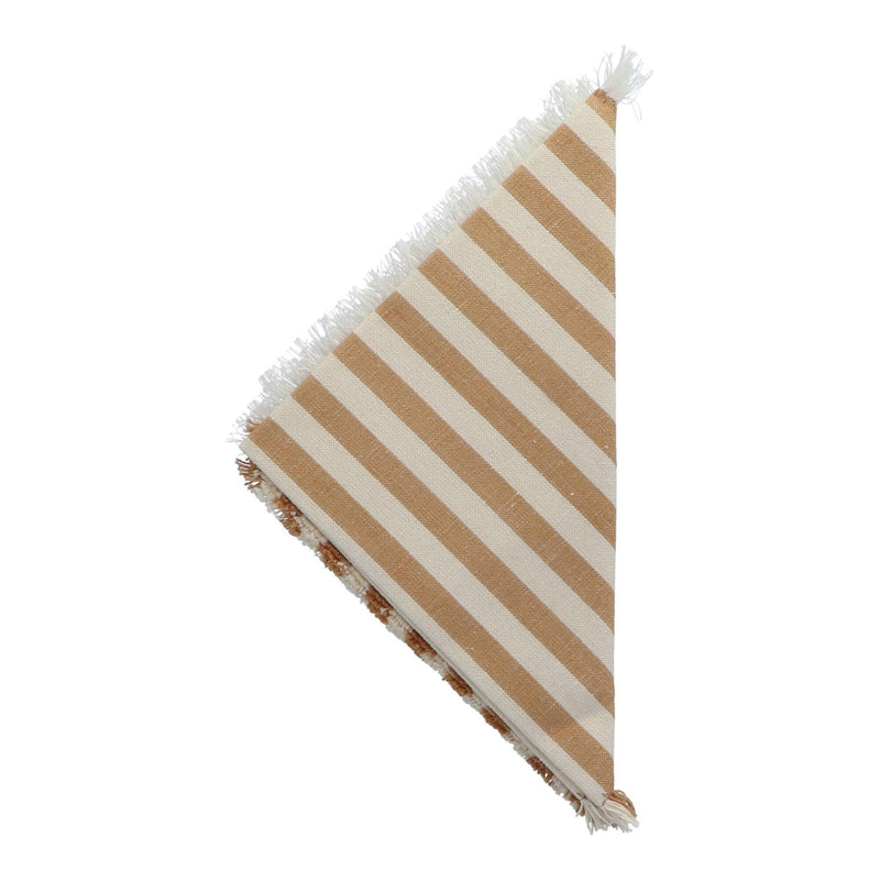 Servet rafelrand Toasted Ecru motief 240 50x50cm - Servetten - Teixits Vicens