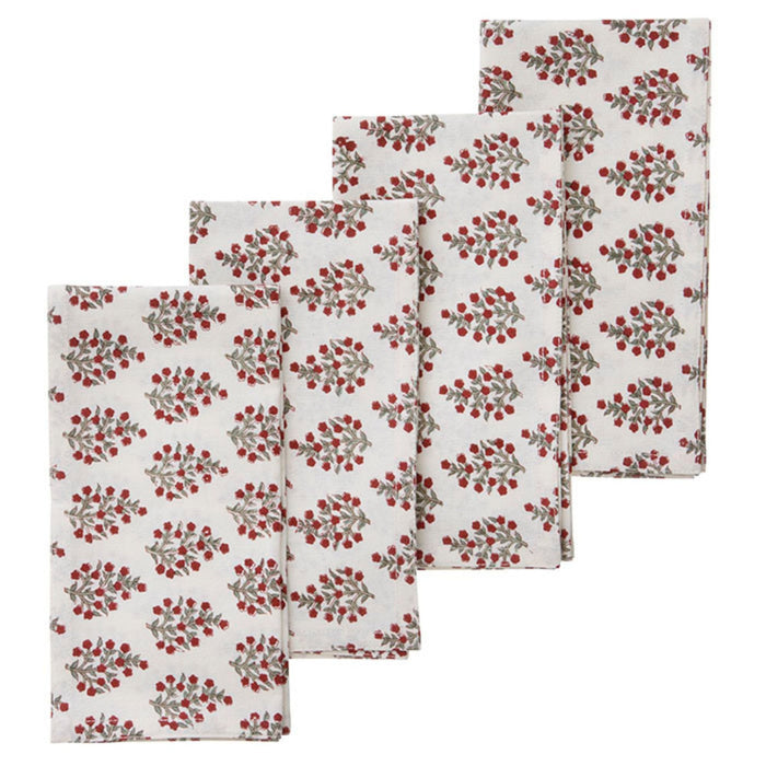 Servetten Samira Scarlet 45x45cm (set van 4) - Servetten - Bungalow