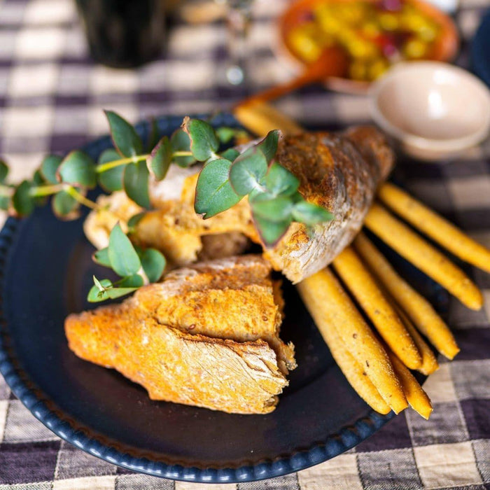 Tafelkleed Bourdon Canvas Vintage Vichy - Fusain & Bourdon Fusain 170x170cm - Tafelkleden - Maison de Vacances