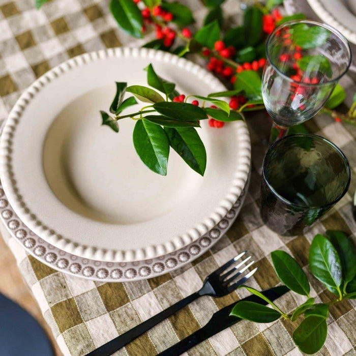 Tafelkleed Bourdon Canvas Vintage Vichy - Laurier & Bourdon Laurier 170x350cm - Tafelkleden - Maison de Vacances