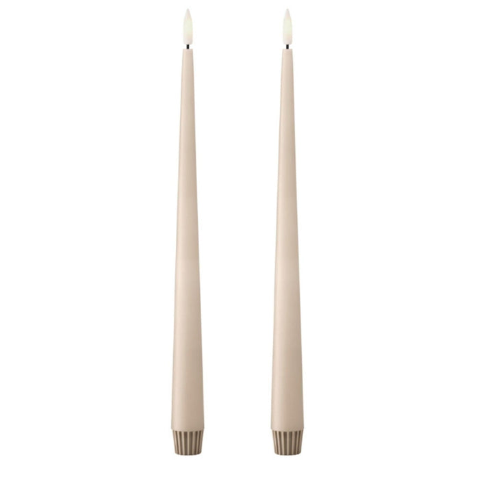 Taperkaars 30cm Ice Latte LED (set van 2) - Kaarsen - Ester & Erik