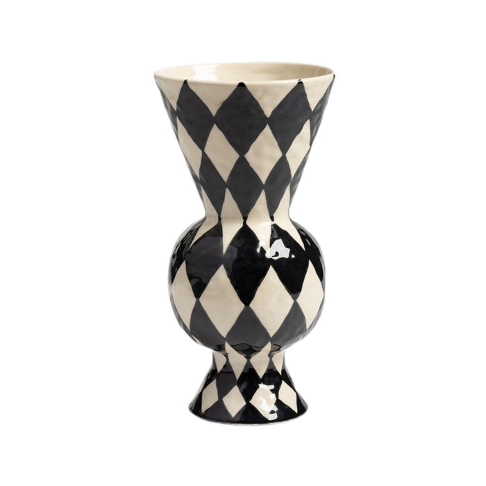 Vaas rhombic zwart 29,5cm - Vazen - &Klevering