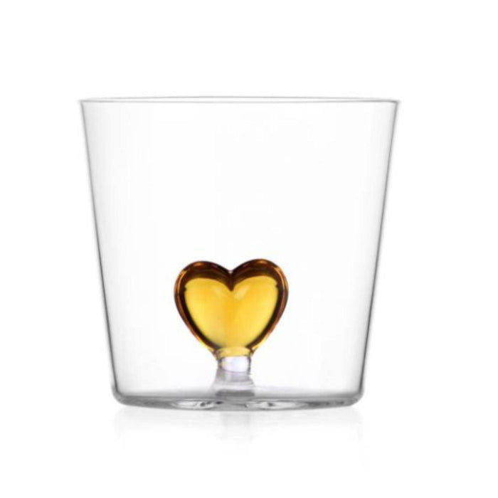 Waterglas Yellow Heart - Waterglazen - Ichendorf Milano