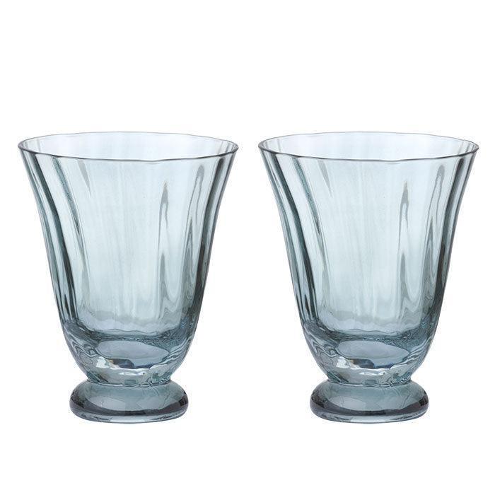 Waterglazen Trellis Topaz (set van 2) - Waterglazen - Bungalow
