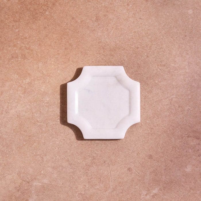 Wit marmer onderzetter 13x13cm - Onderzetters - Be Home