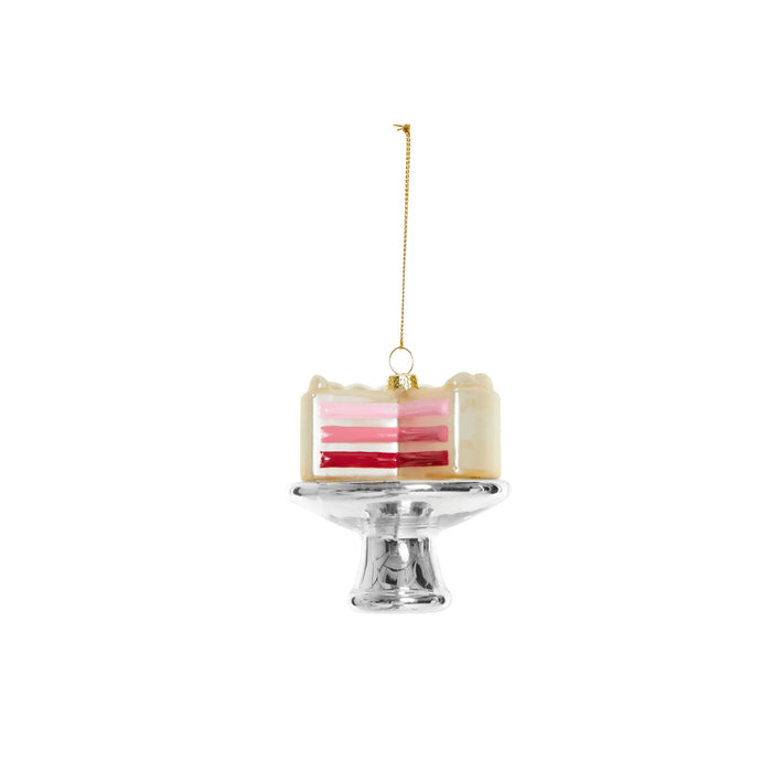 Gender reveal taart roze Kerstornament