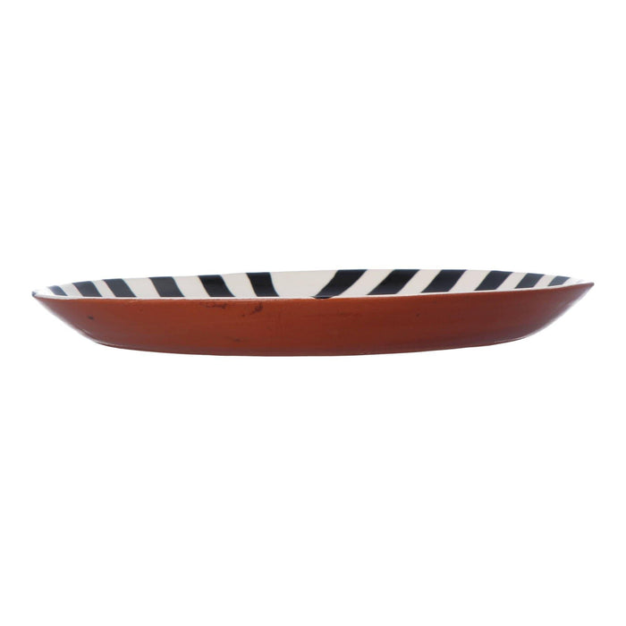 Ontbijtbord met chevronpatroon zwart 23cm - Kleine borden - Casa Cubista