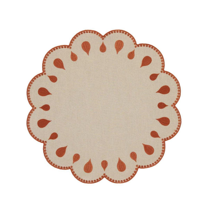 Tischset Gotas gestickt terracotta 40cm - Tischsets - Mariaida Home