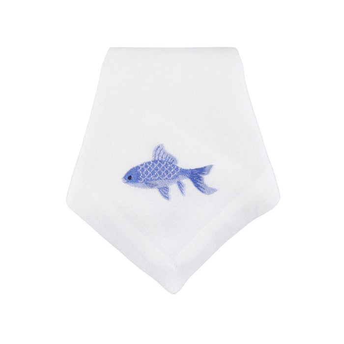 Serviette Blau Fisch gestickt 45x45cm - Servietten - Mariaida Home