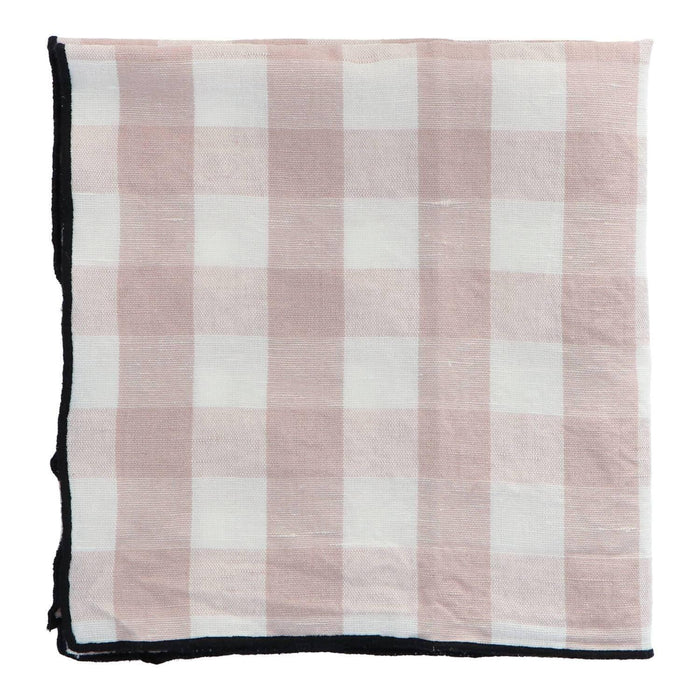 Servet Bourdon Canvas Mimi Vichy - Vichy Blush & Bourdon Noir (set van 6) - Servetten - Maison de Vacances