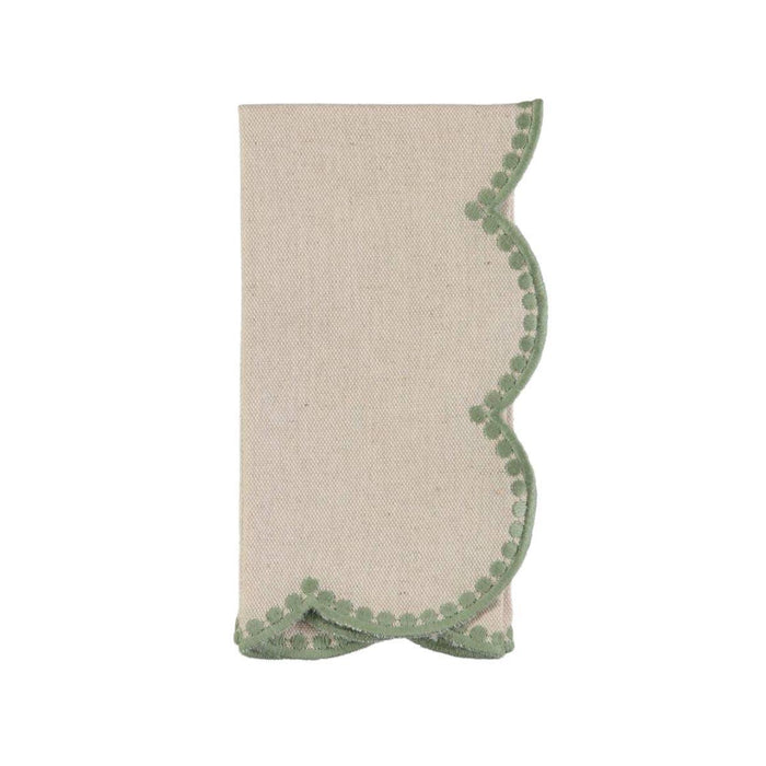 Serviette Gotas grün gestickt 45x45cm - Servietten - Mariaida Home