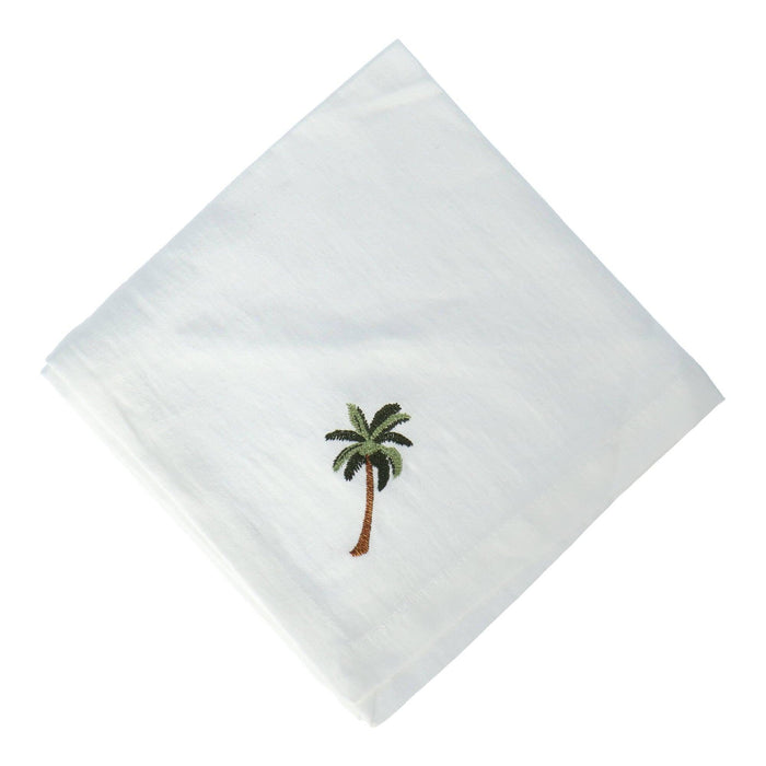 Serviette Palme gestickt 45x45cm - Servietten - Mariaida Home