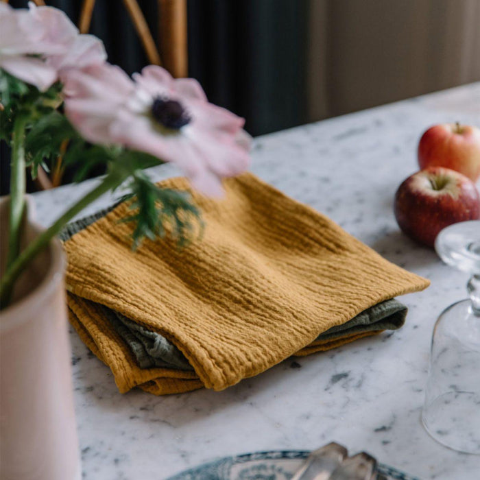 Servet Saffron Yellow 40x40cm (set van 2) Les Pensionnaires - FOODIES IN HEELS