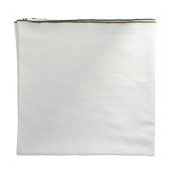 Tischtuch Bourdon Canvas Mimi - Blanc & Bourdon Kaki 170x240cm - Tischtücher - Maison de Vacances