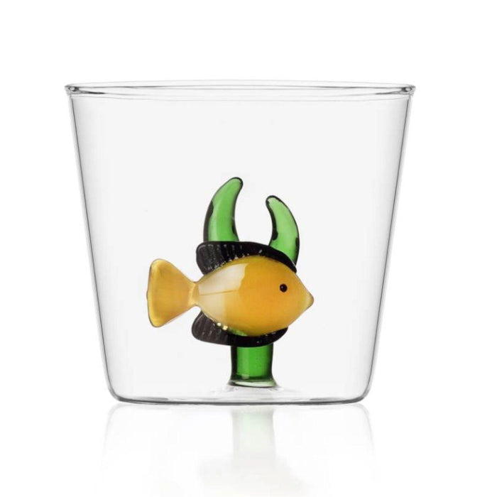 Wasserglas Gelber Fisch Grüner Seetang - Wassergläser - Ichendorf Milano