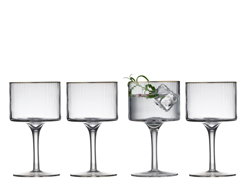 Cocktail glass Palermo gold rim (set of 4) - Wine glasses - Lyngby Glas