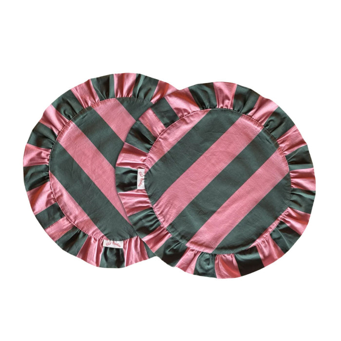 Darcy Placemat Green & Pink 40cm (set van 2) - Placemats - Club Carlotta
