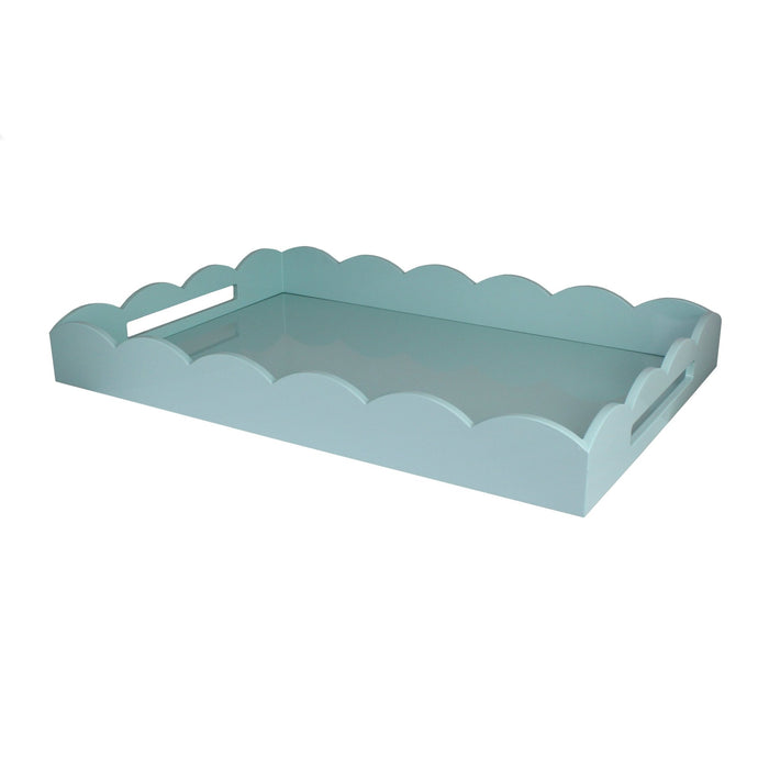 Tray Ottomane lacquered rectangle Eau de Nil 66cm - Serving trays - Addison Ross