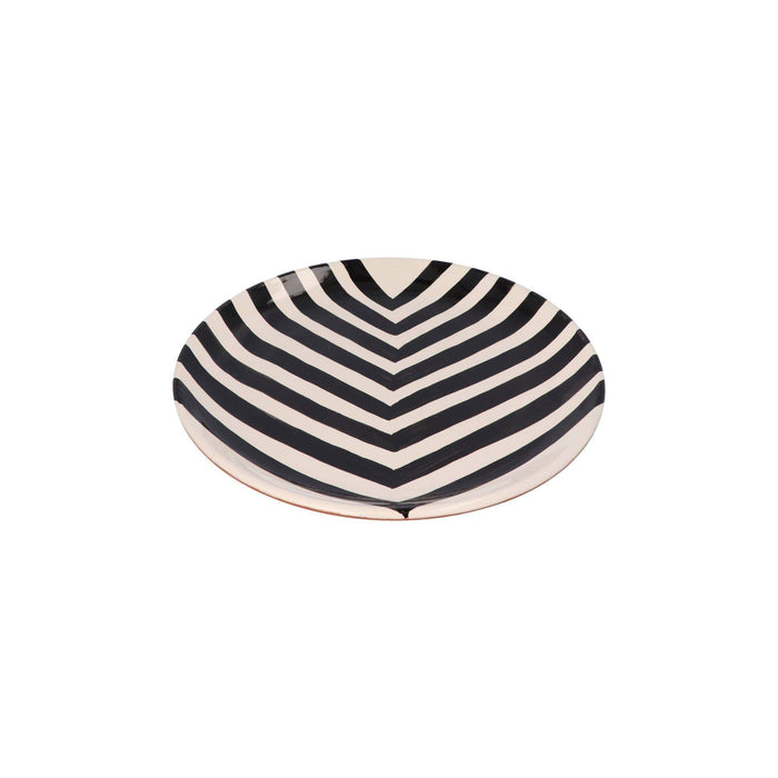 Dinerbord met chevronpatroon zwart 27cm - Dinerborden - Casa Cubista