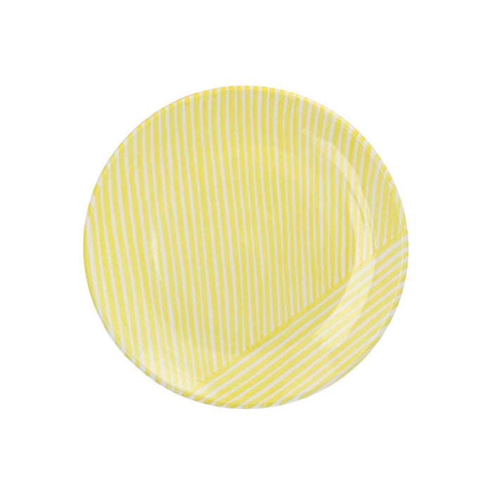 Dinner plate with criss - cross pattern lemon yellow 27cm - Dinner plates - Casa Cubista