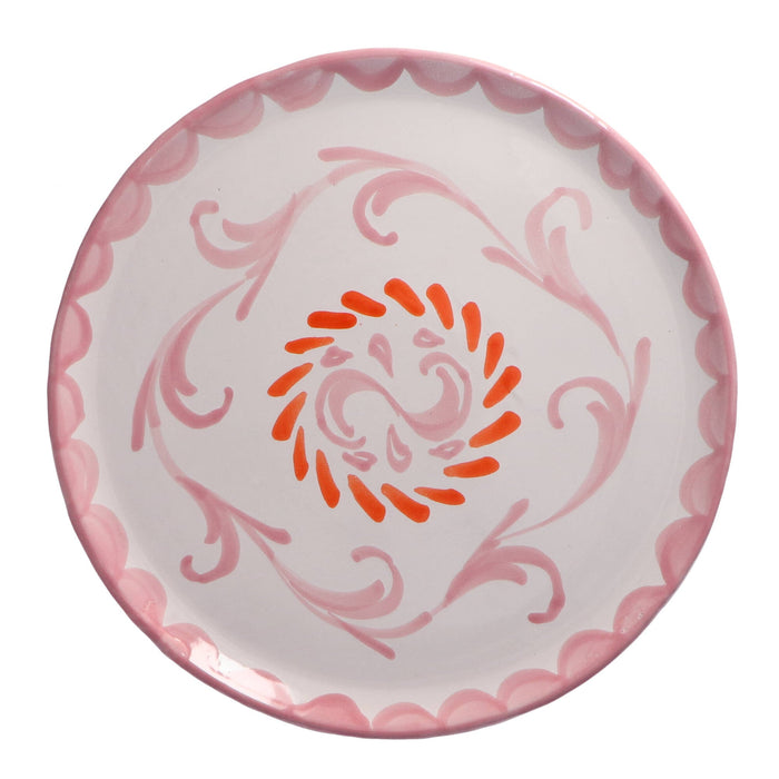 Dinerbord PXLL roze met oranje ikat 29cm - Dinerborden - Lenta Living