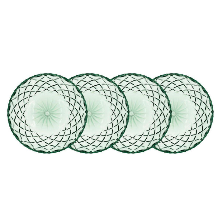 Gebaksbordenset glas Sorrento Green 16cm (set van 4) - Kleine borden - Lyngby Glas