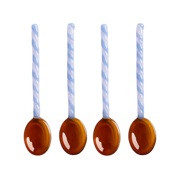 Glass spoons Duet Amber (set of 4) - Cutlery - &Klevering
