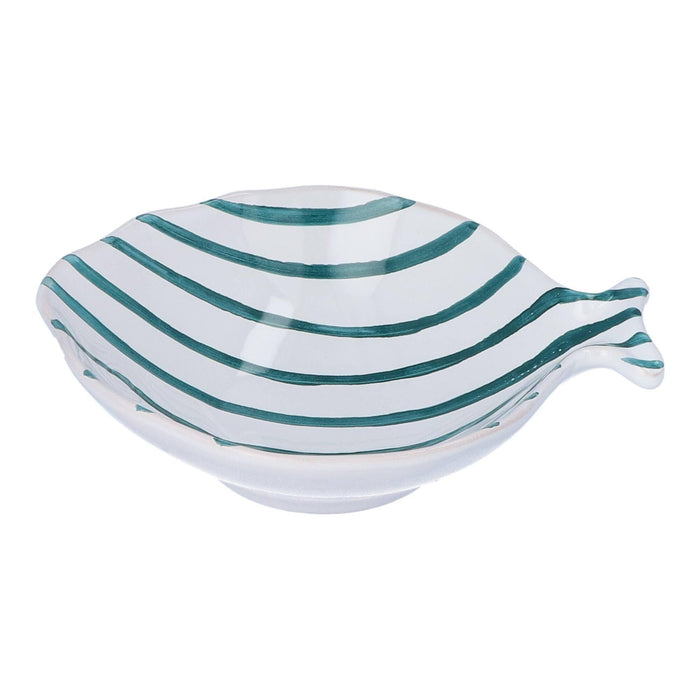 Bowl fish shape white teal 22cm - Bowls - Enza Fasano